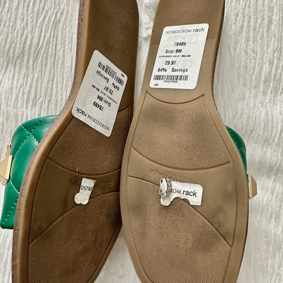 Marc Fisher Green Gold Stud Slide Sandals 8 BRAND NEW - Picture 4 of 8